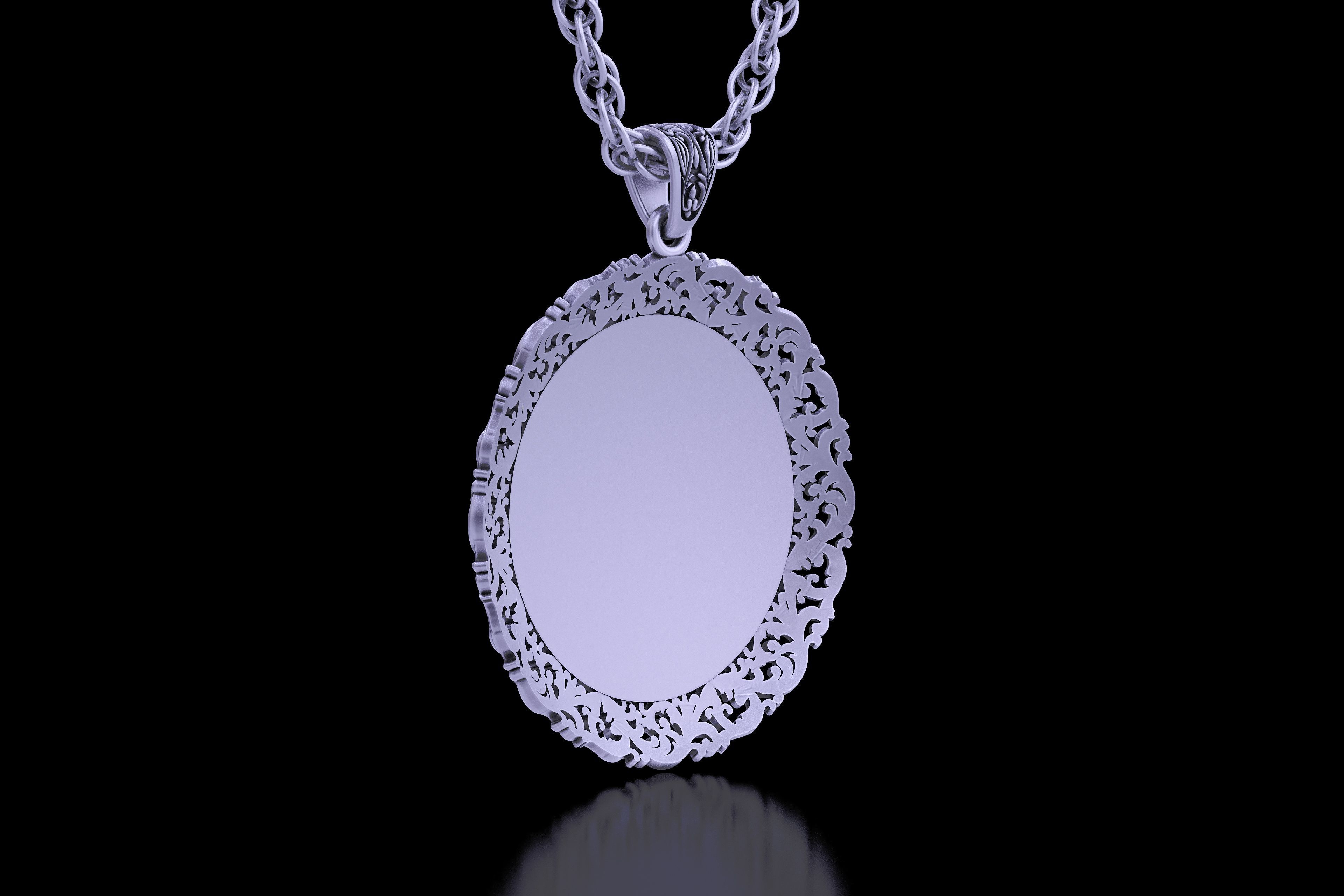 The Aggressive Tiger Head carving frame medallion v6  Pendant 3D print model_16