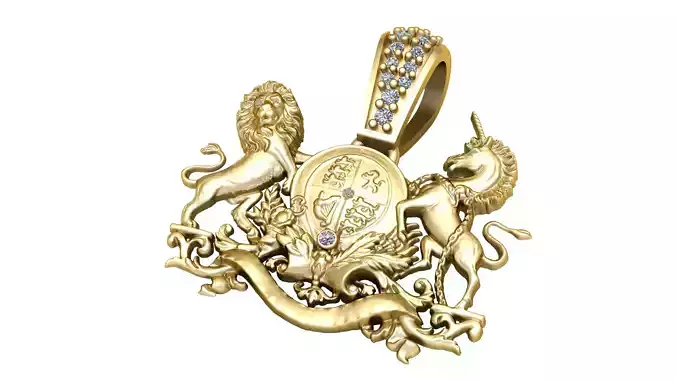 LION AND HORSE PENDANT 3D PRINTABLE MODEL