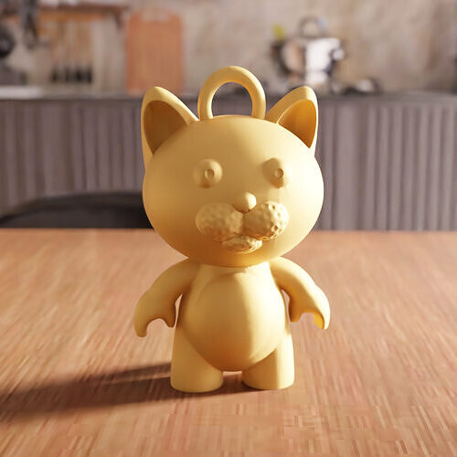 Cute Cat Keychain STL File - 174 3D print model