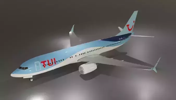 TUI Boeing 737-800 split scimitar low poly 3d model 3D model