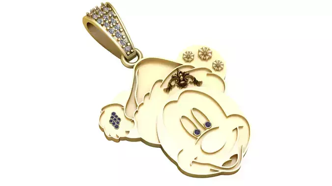 MICKEY MOUSE PENDANT 3D PRINTABLE MODEL 