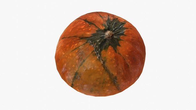 Decorative pumpkin mesdium-size Low-poly 3D model 4