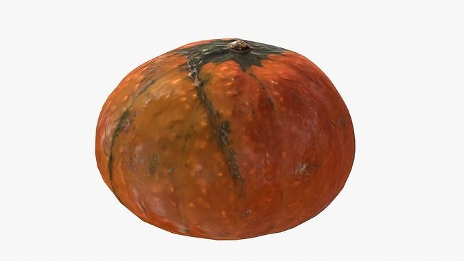 Decorative pumpkin mesdium-size Low-poly 3D model 2