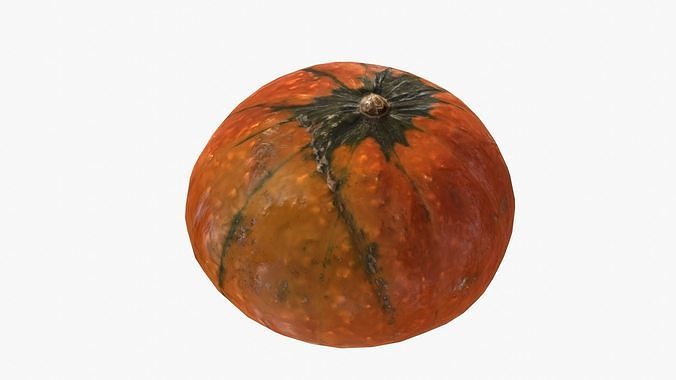 Decorative pumpkin mesdium-size Low-poly 3D model 3