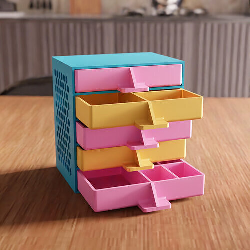 Drawer and 5 Tool Box STL File - 169 3D print model