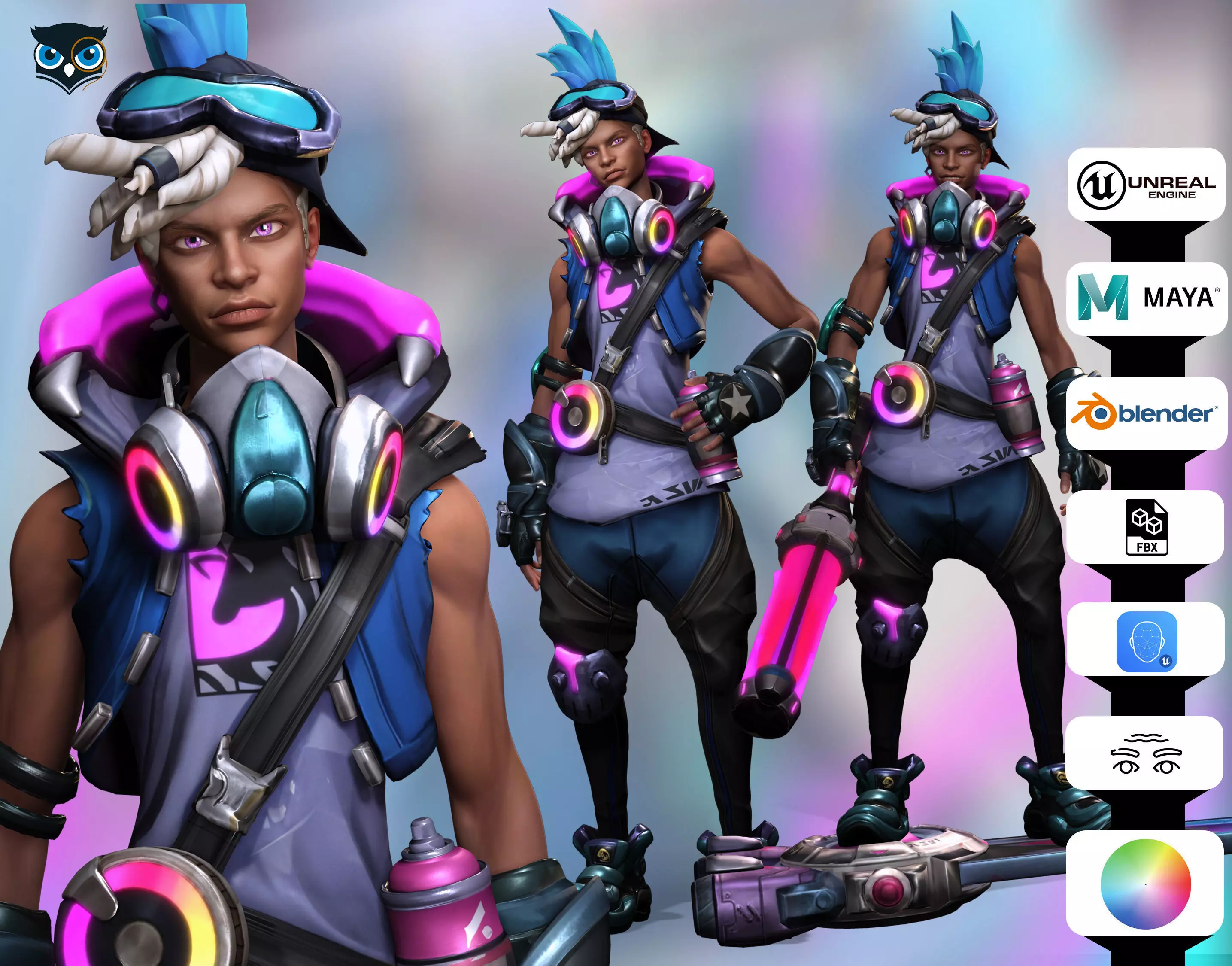 ChromaCrash Ekko - League of Legends Low-poly 3D model_0