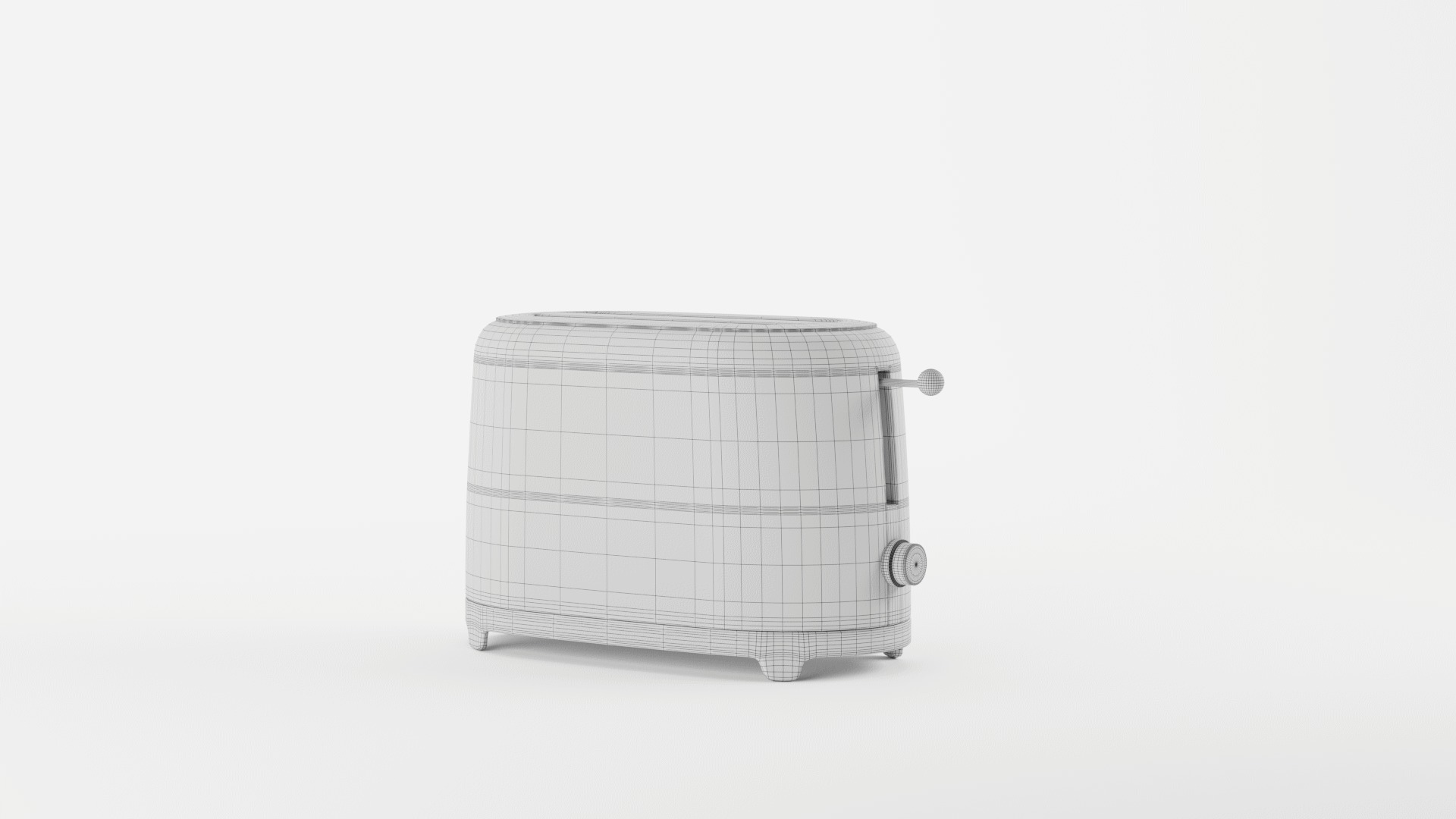 Smeg Toaster 2 Slice Cream 3D model_10
