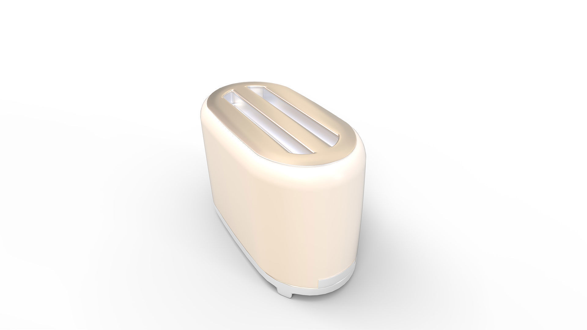 Smeg Toaster 2 Slice Cream 3D model_2
