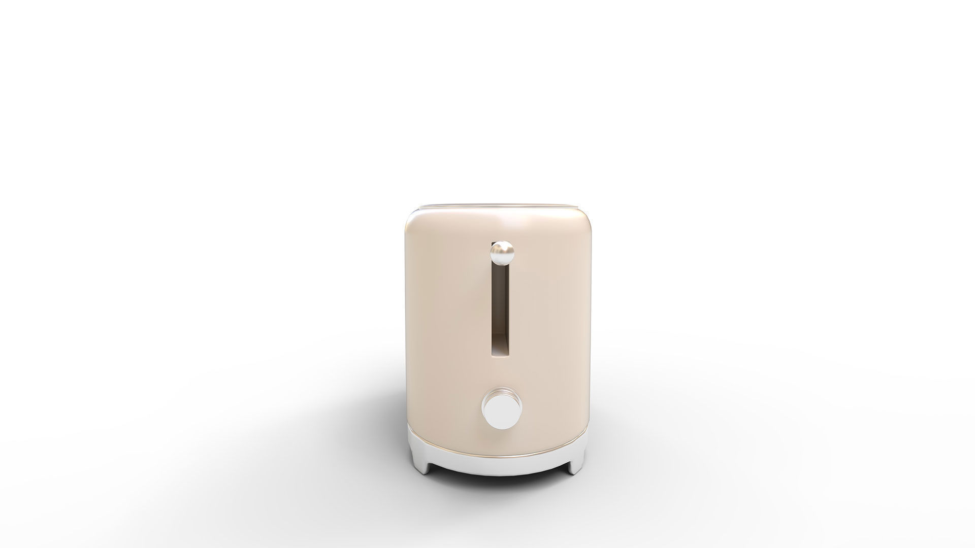 Smeg Toaster 2 Slice Cream 3D model_4