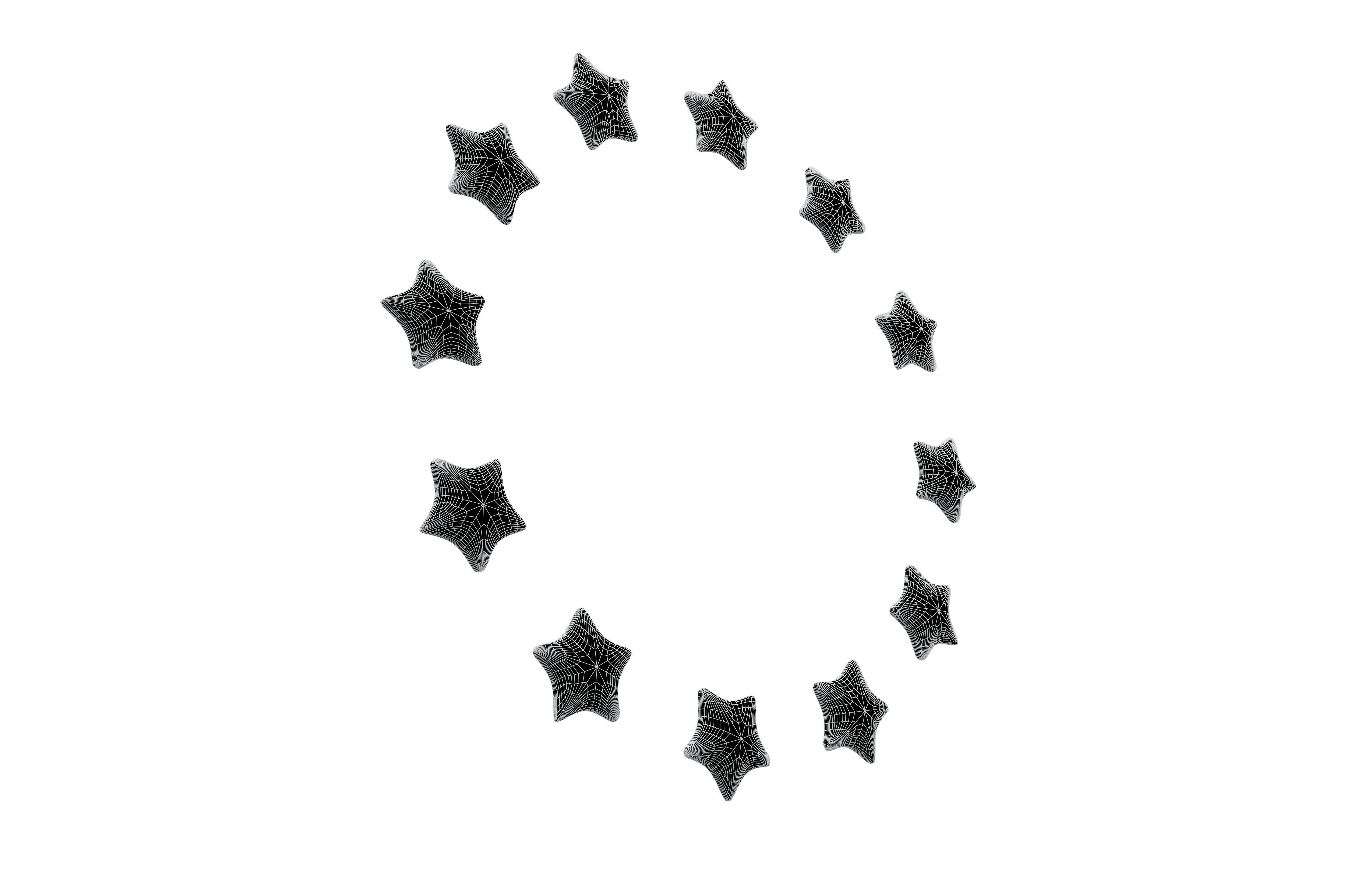 Stars Circle v1 002 Low-poly 3D model_7