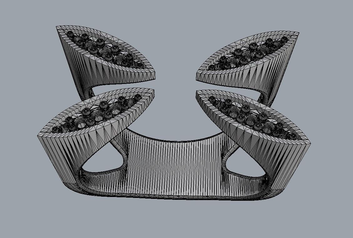 Diamond Open Ring 3D print model_21