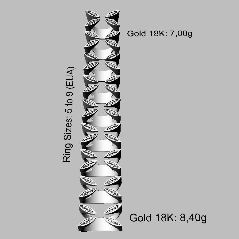 Diamond Open Ring 3D print model_5