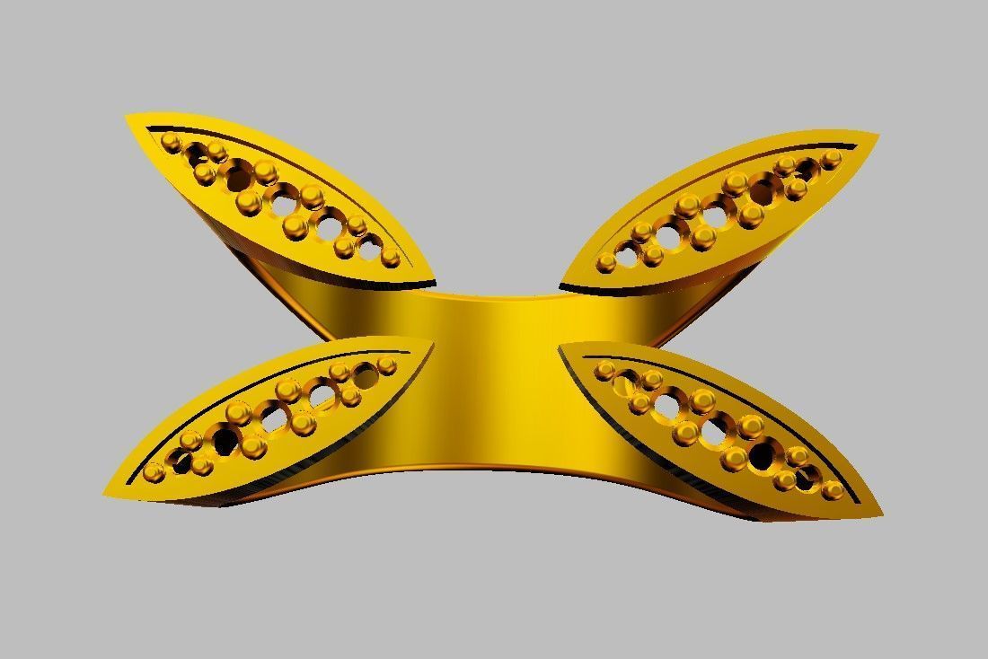 Diamond Open Ring 3D print model_17