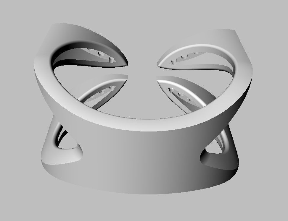 Diamond Open Ring 3D print model_12