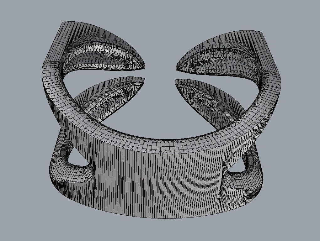 Diamond Open Ring 3D print model_26
