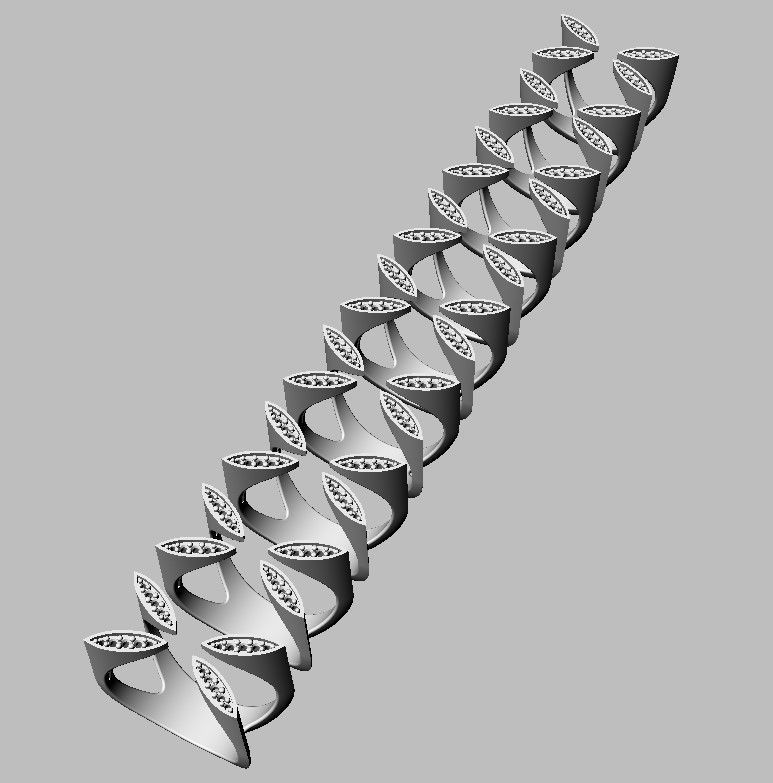 Diamond Open Ring 3D print model_6