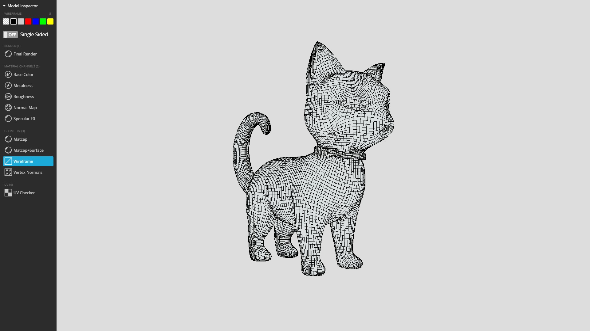 Cute cartoon cat with stripes Low-poly 3D model_7