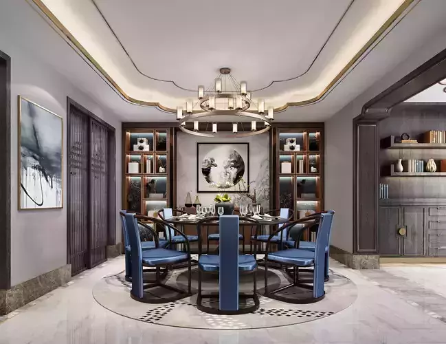 Modern dining room kitchen interior