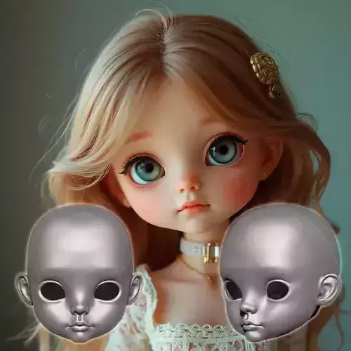Agatha - Adorable BJD doll head  BJD Head Doll 3D print model