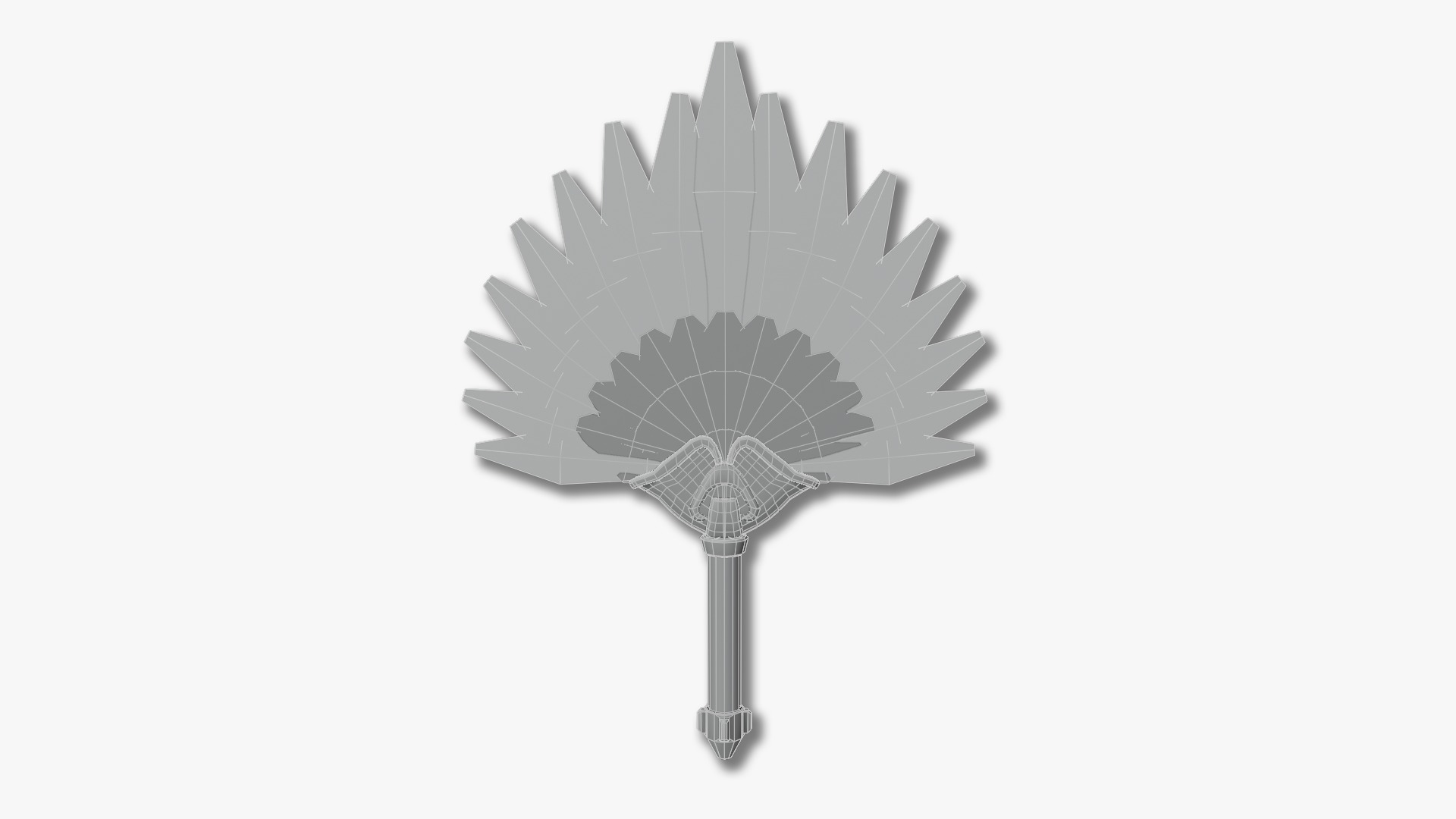 Hand fan Low-poly 3D model_7