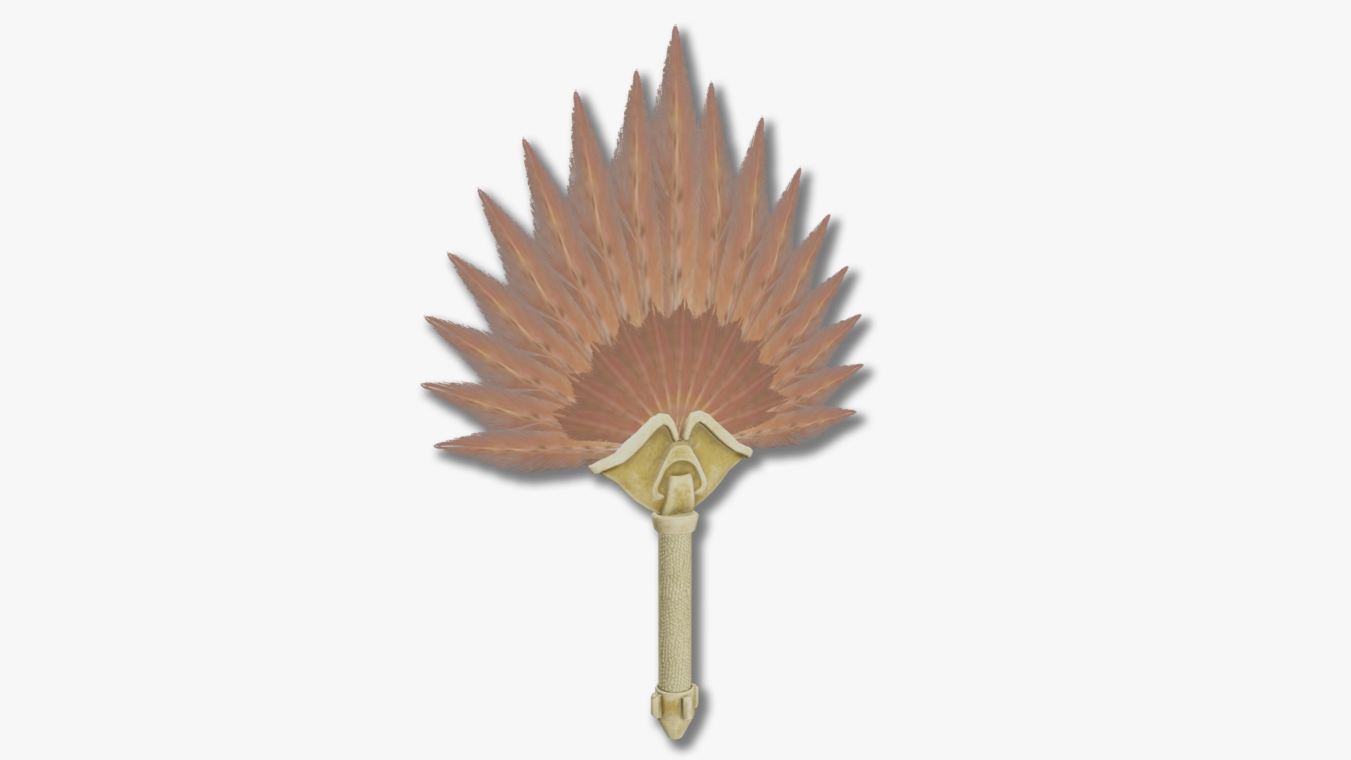 Hand fan Low-poly 3D model_2