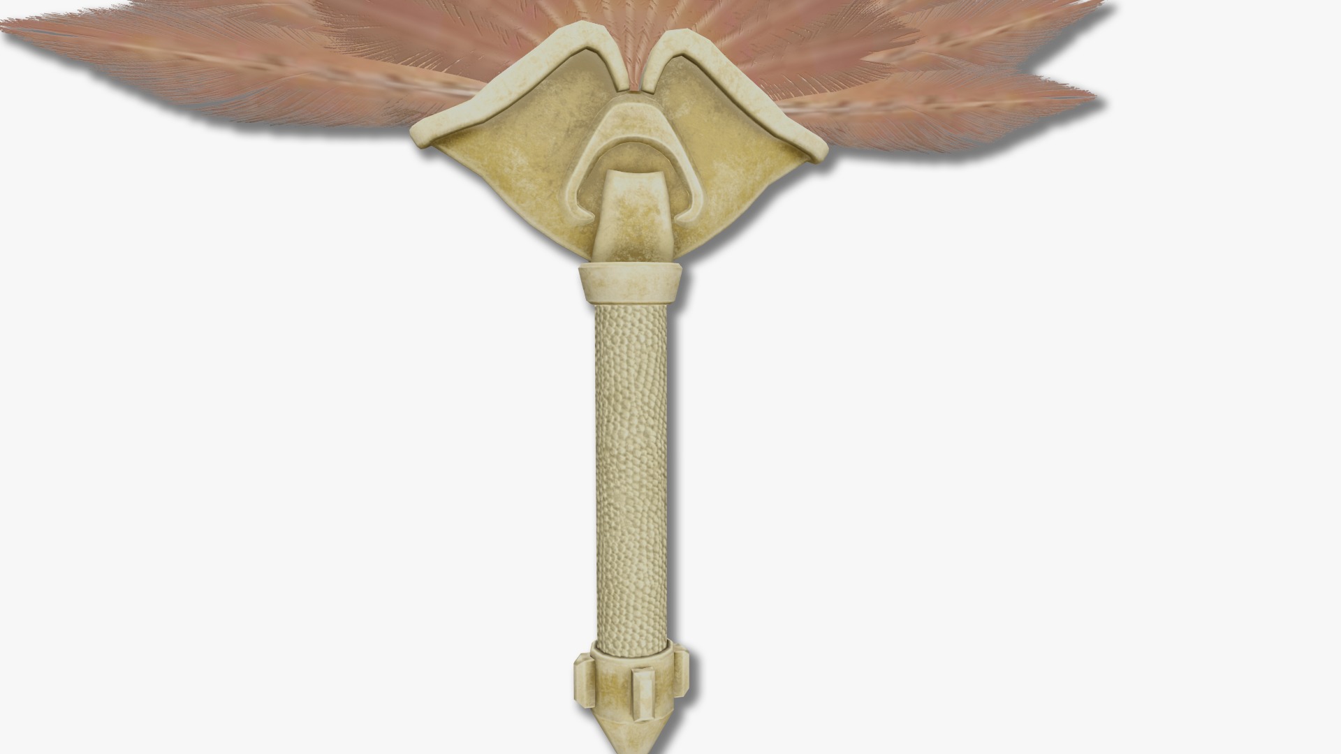 Hand fan Low-poly 3D model_5