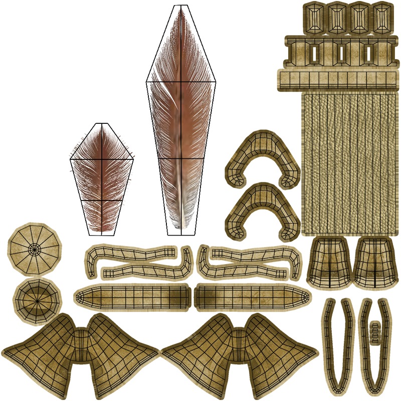 Hand fan Low-poly 3D model_8