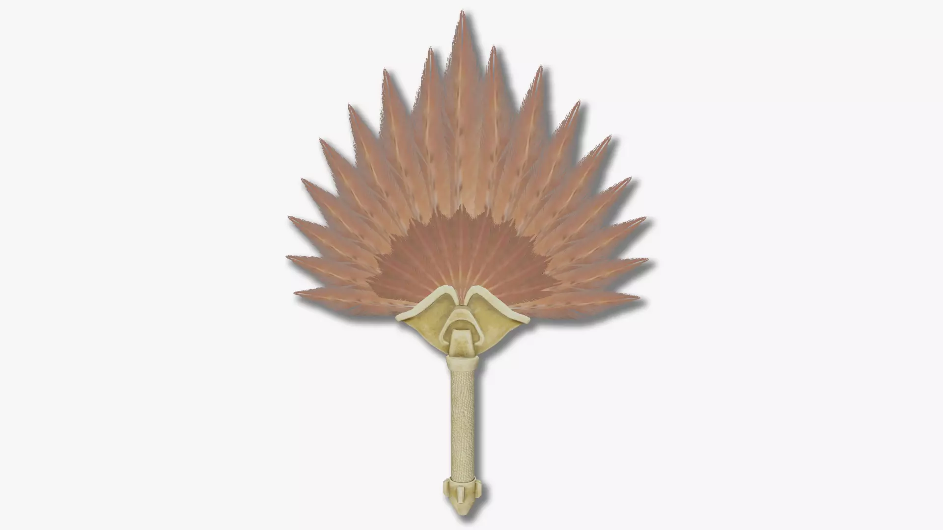 Hand fan Low-poly 3D model_0
