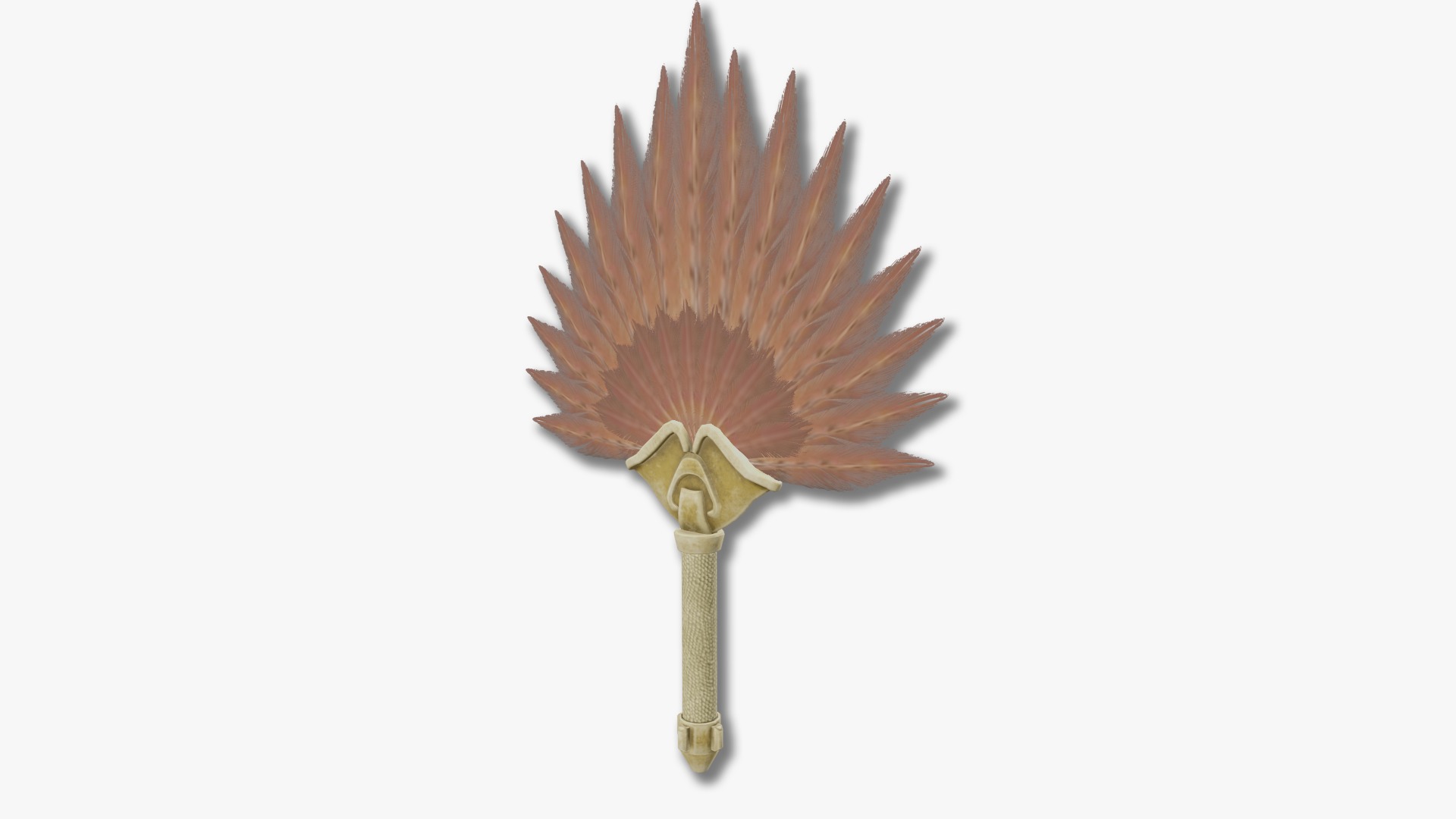 Hand fan Low-poly 3D model_4