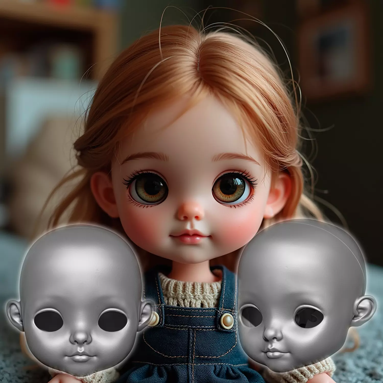 Agnes - Adorable BJD doll head by TinyHeadsStudio 3D print model_0