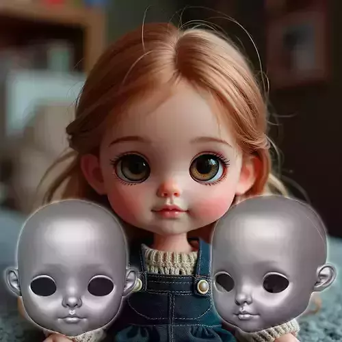 Agnes - Adorable BJD doll head by TinyHeadsStudio 3D print model