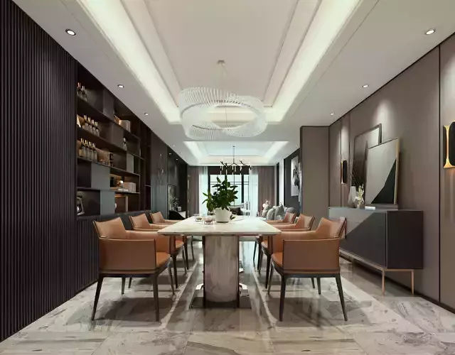 Modern dining room kitchen interior