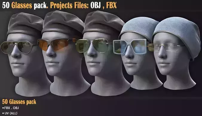 50 Glasses Base Mesh - Projects Files-OBJ-FBX