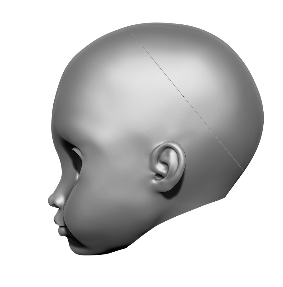 Arya - head by TinyHeadsStudio TinyHeadsStudio BJD Head Doll 3D print model_5