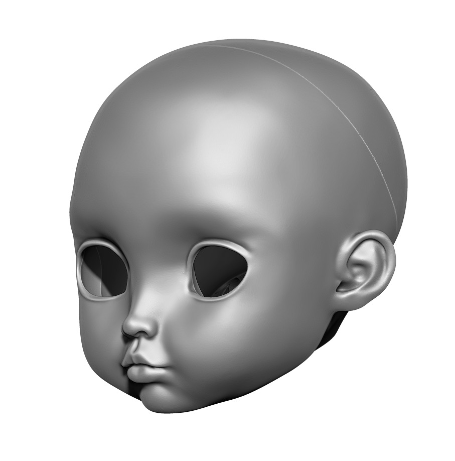Arya - head by TinyHeadsStudio TinyHeadsStudio BJD Head Doll 3D print model_2