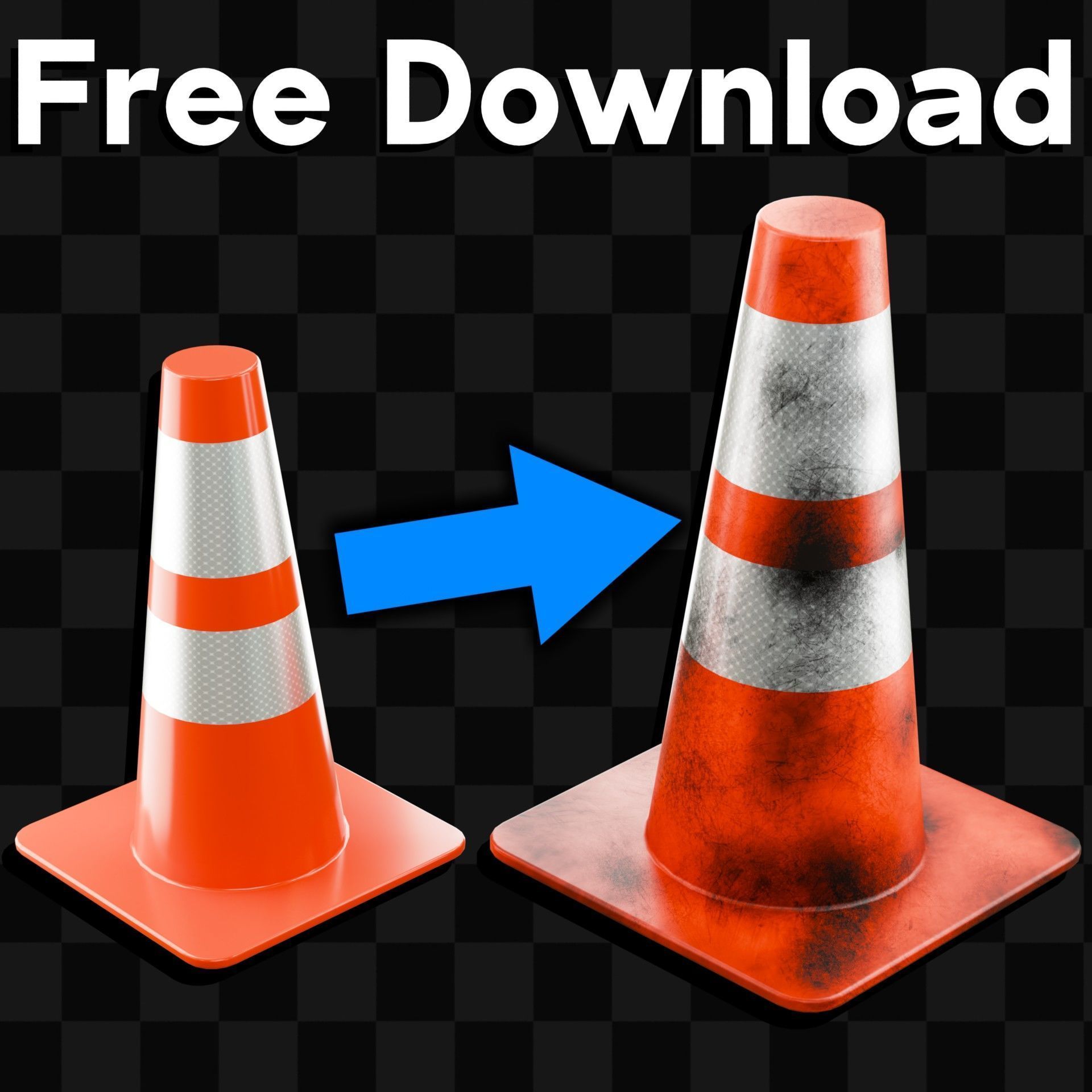 Traffic Cone - Free Project Files Free 3D model_6