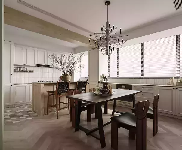 Modern dining room kitchen interior