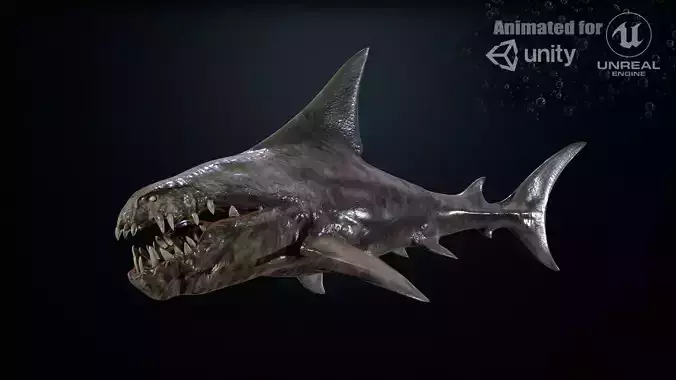 AlienShark2 Low-poly 3D model