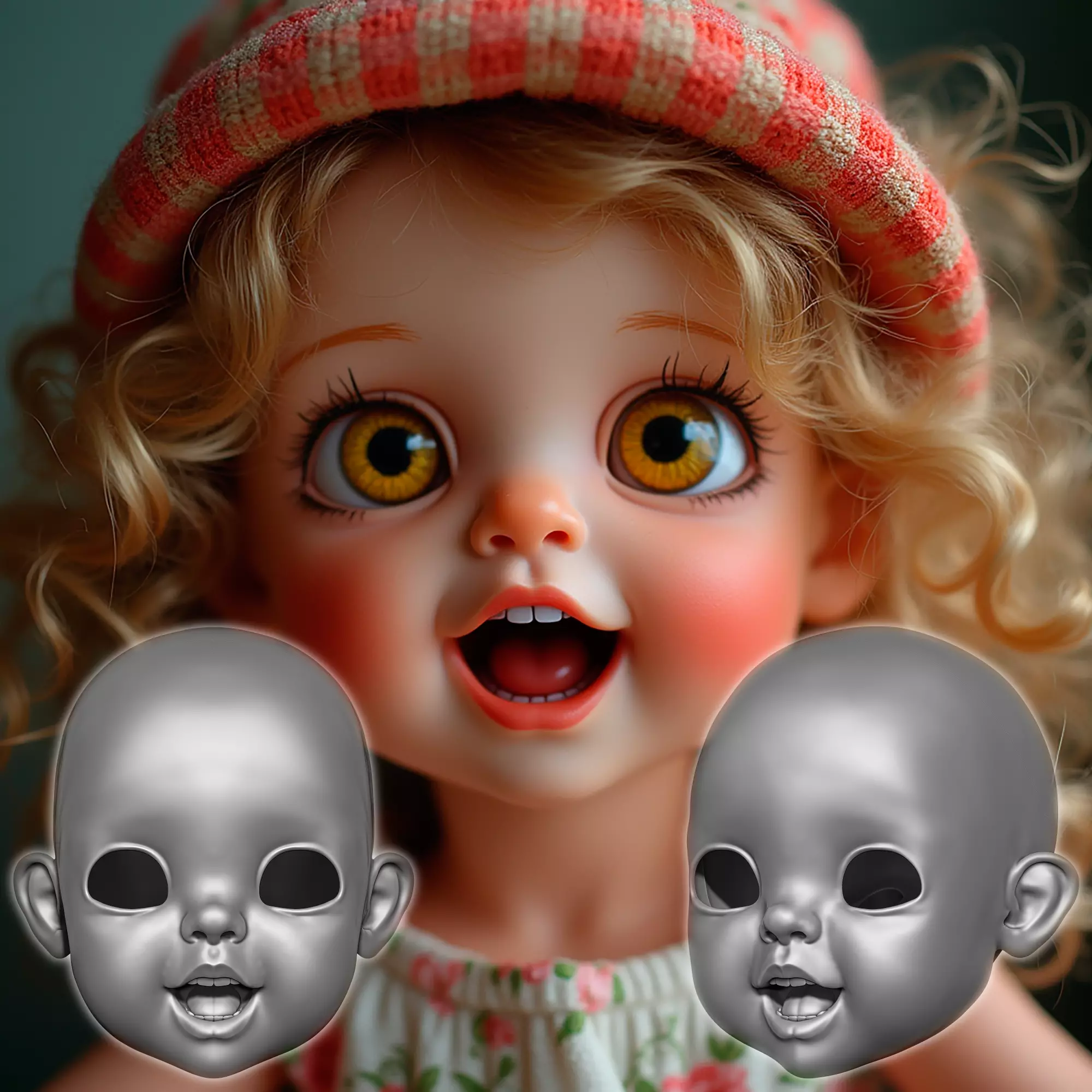 Harper - cheekbones forehead hair neck teeth smile cheeks 3D print model_0