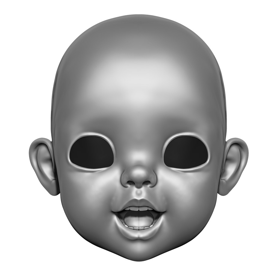 Harper - cheekbones forehead hair neck teeth smile cheeks 3D print model_1