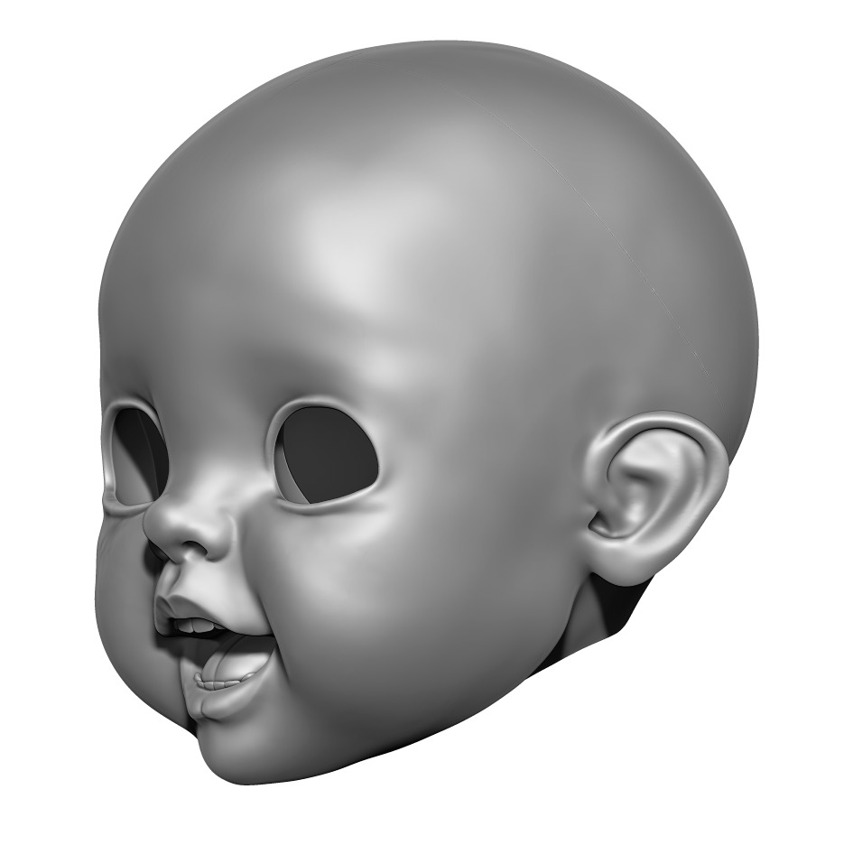 Harper - cheekbones forehead hair neck teeth smile cheeks 3D print model_3