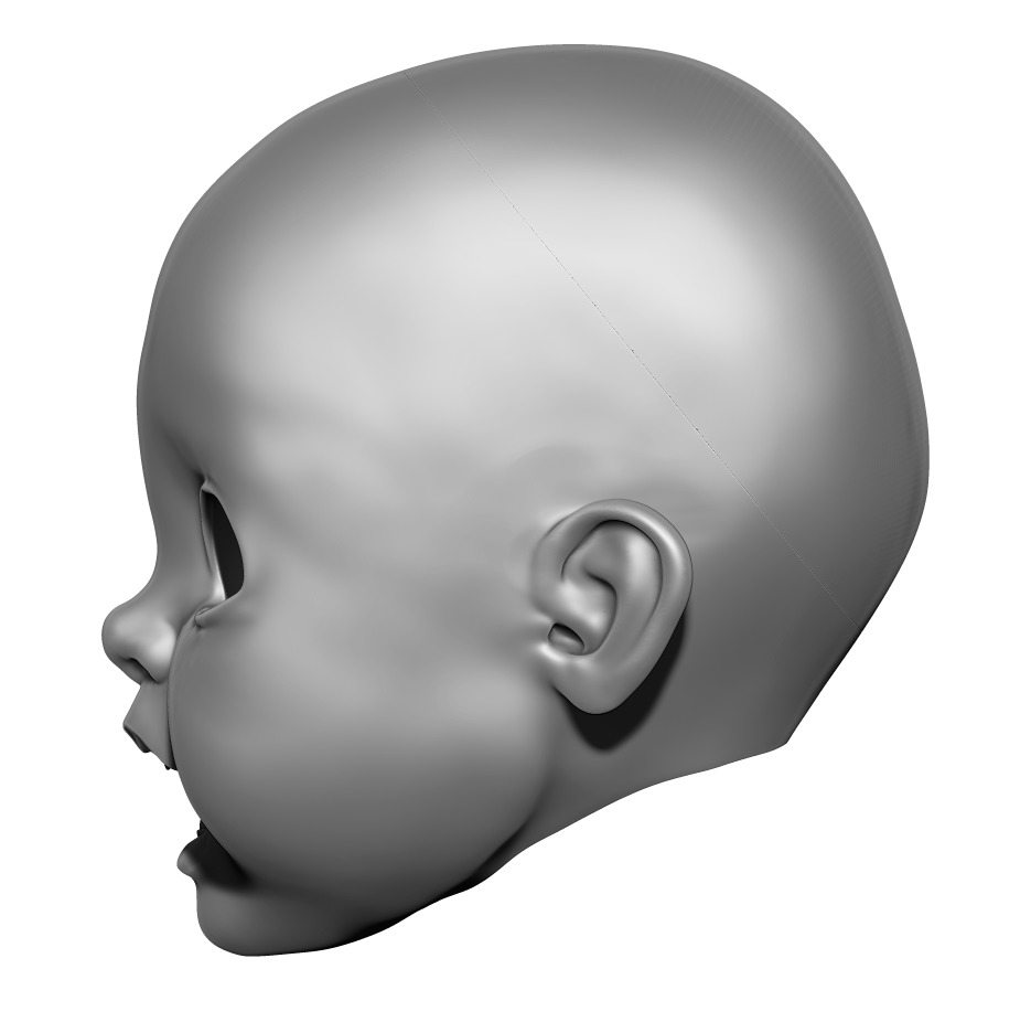 Harper - cheekbones forehead hair neck teeth smile cheeks 3D print model_4