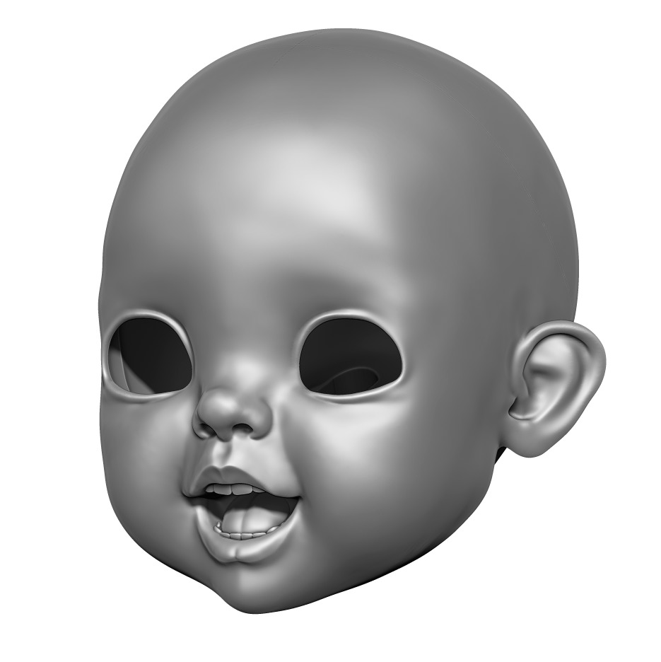 Harper - cheekbones forehead hair neck teeth smile cheeks 3D print model_2