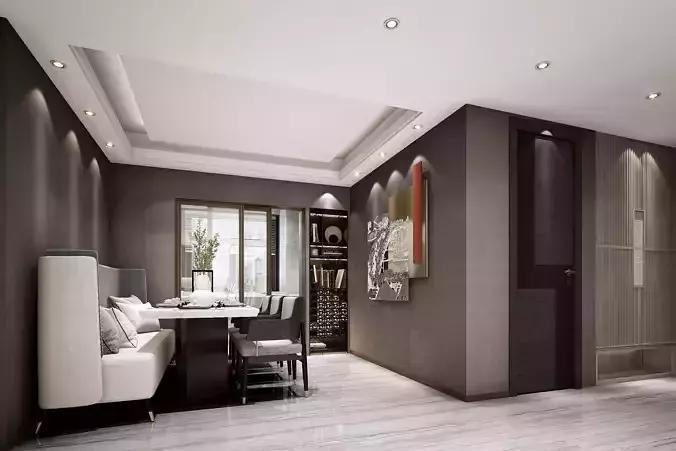 Modern dining room kitchen interior