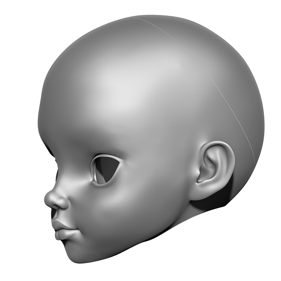 Mia - bjd Head bjd doll  3D Head Headspace Creative Head 3D print model_3