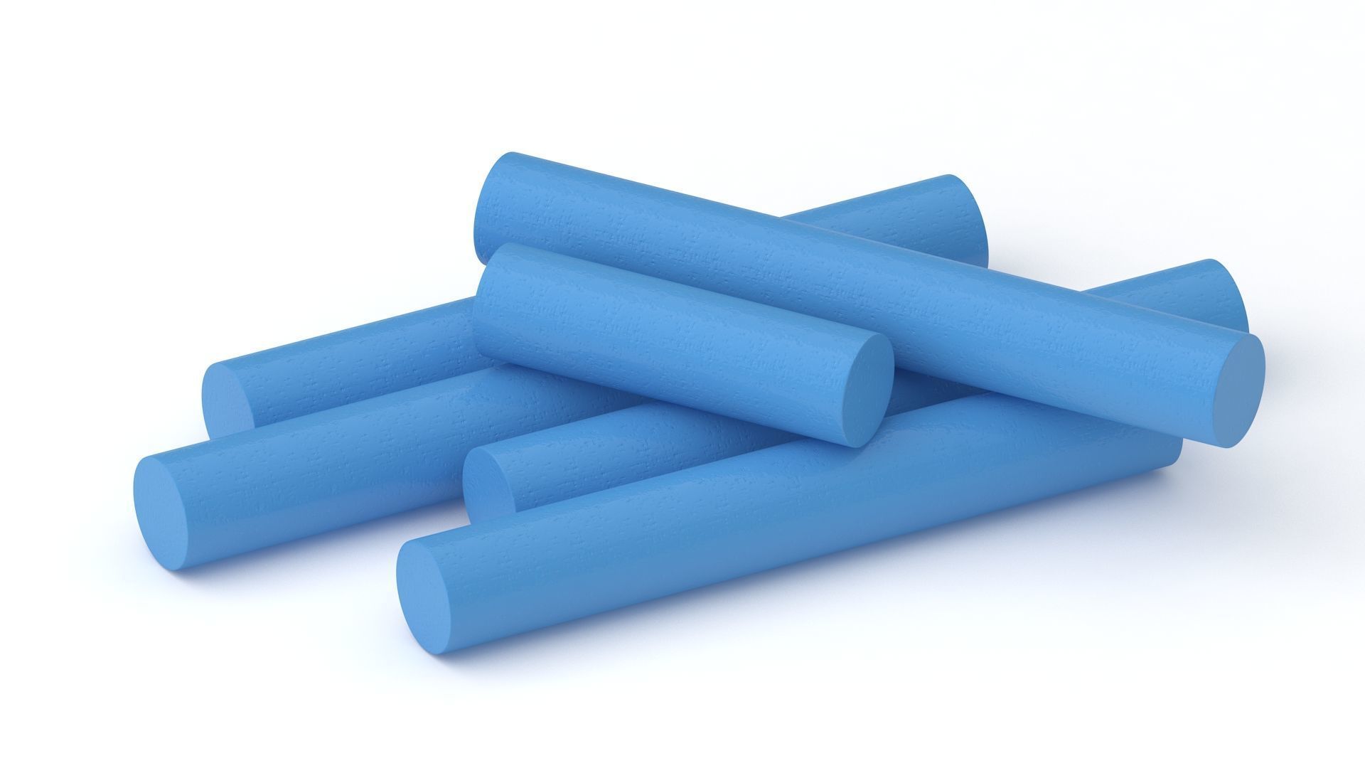 Blue Chalk Sticks 3D model_3
