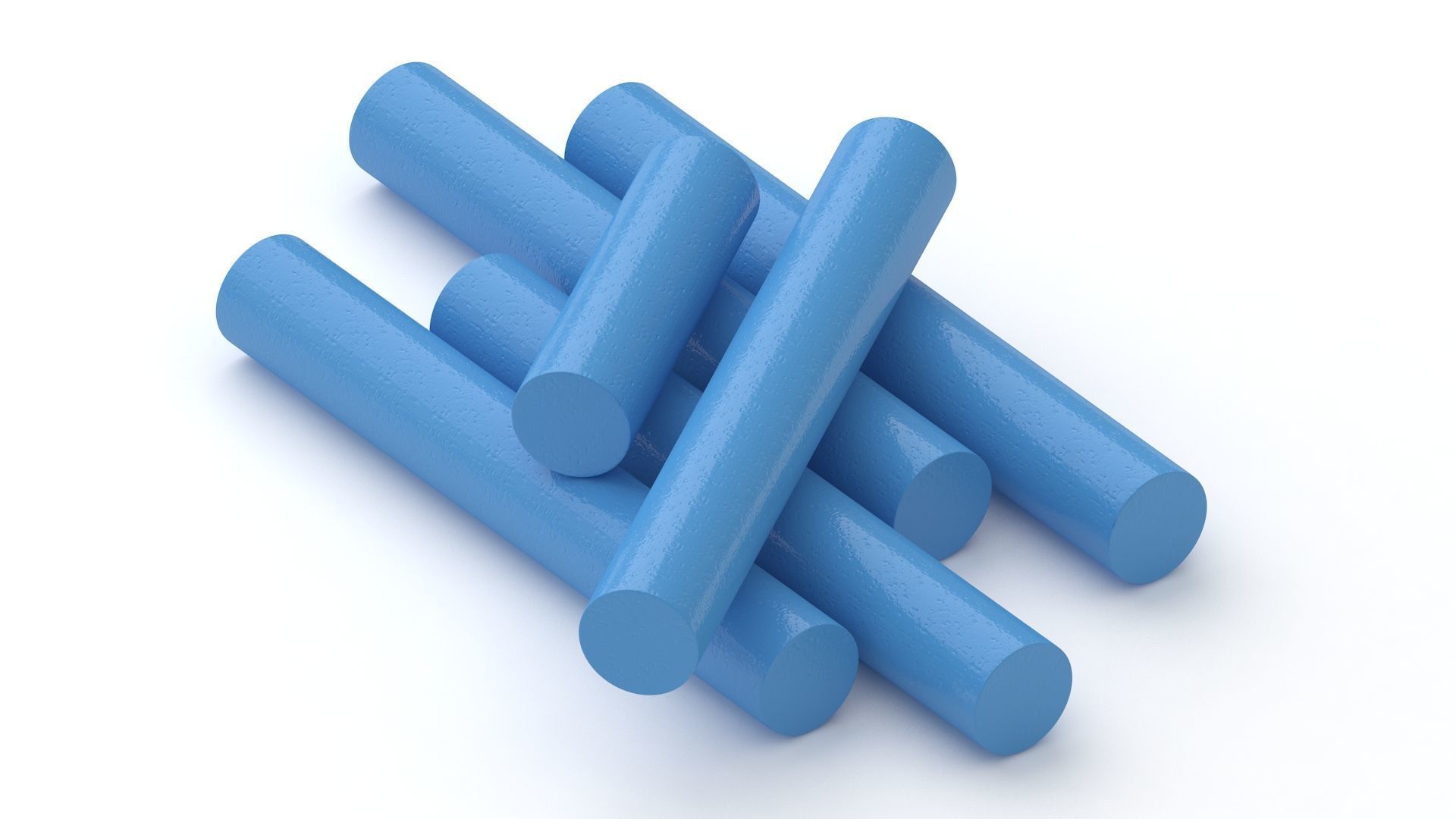 Blue Chalk Sticks 3D model_1