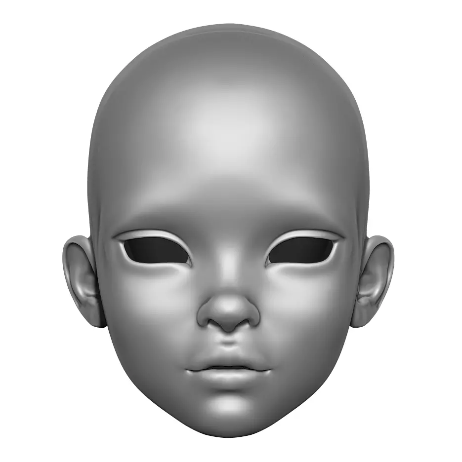 cheekbones forehead hair neck teeth smile cheeks tongue 3D print model_0