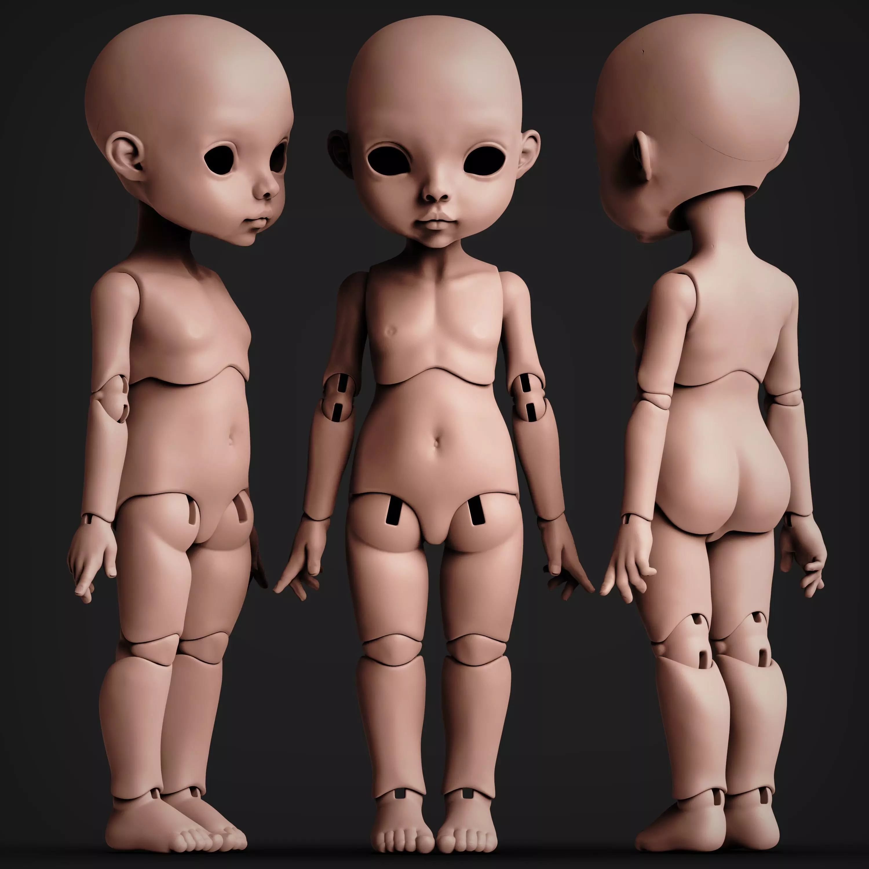 BJD Doll by TinyHeadsStudio  Realistic Details 3D print model_0