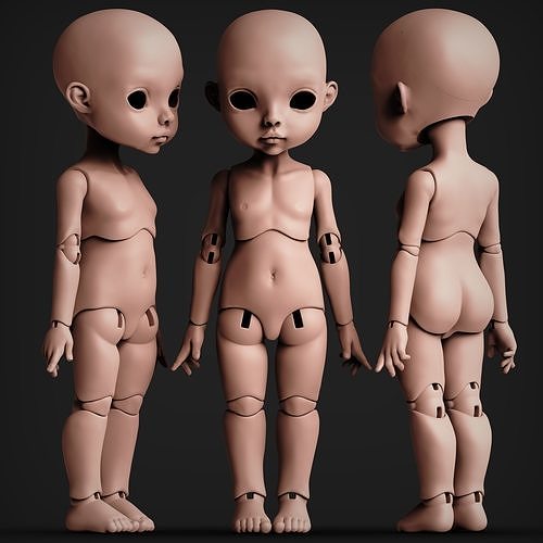BJD Doll by TinyHeadsStudio  Realistic Details 3D print model